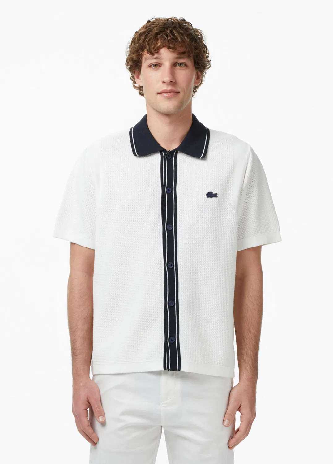 Трикотажный джемпер Lacoste Classic Fit, белый