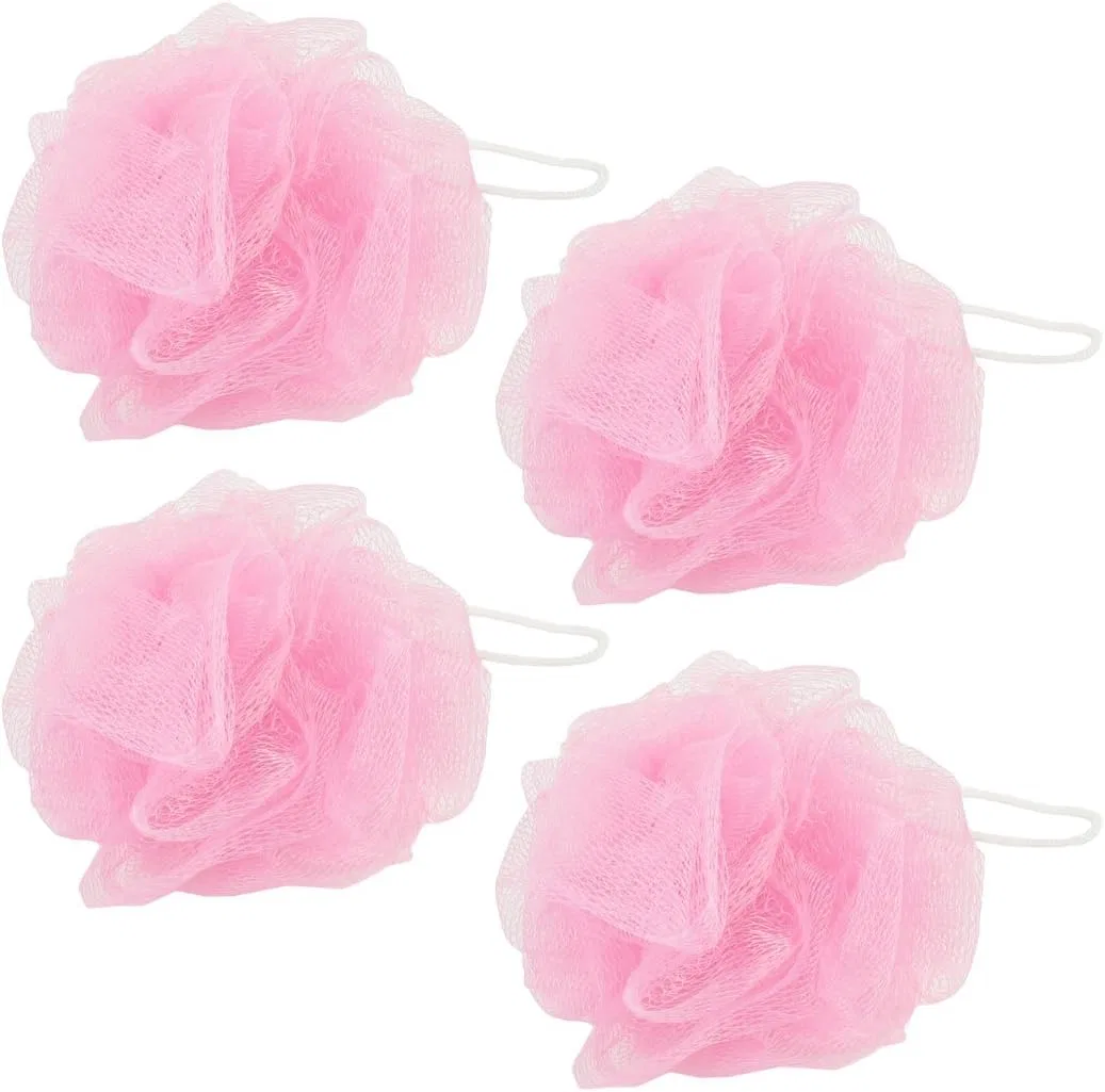 Мочалка-сетка Nylon Mesh Body Cleansing Nets, 4 шт, Ruilogod, 14x12x8 см, Pink