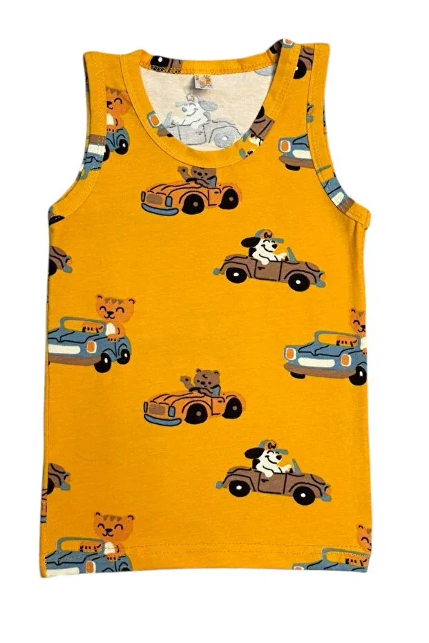 Детский комплект нижнего белья для мальчиков хлопковый Car Cat Dog Elmas Kids, Orange — фото 4