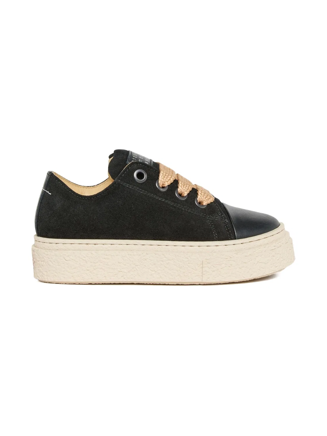 Кроссовки из замши и кожи MM6 Maison Margiela, черный