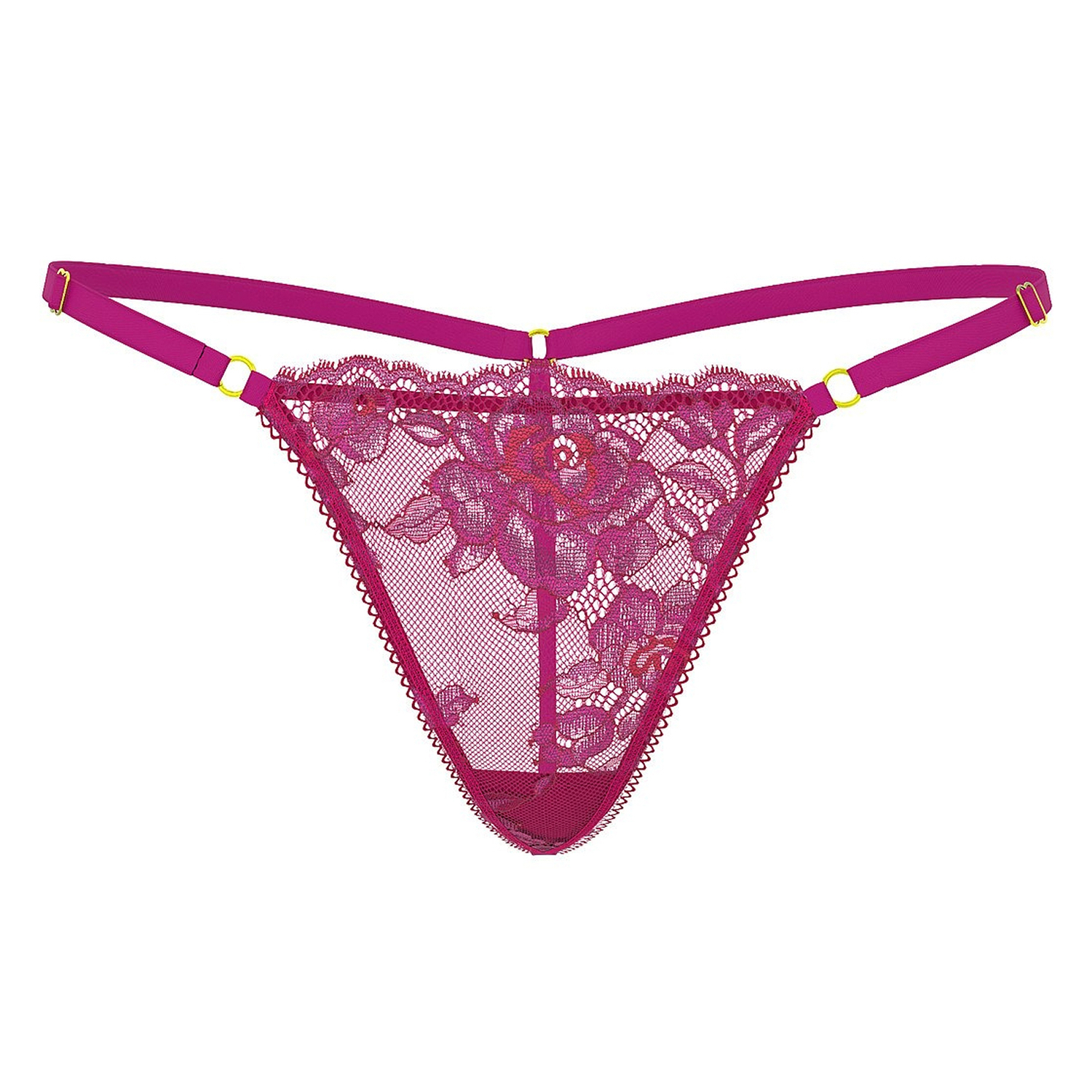 

Трусы Victoria's Secret Very Sexy Rose Lace Adjustable V-String, темно-розовый