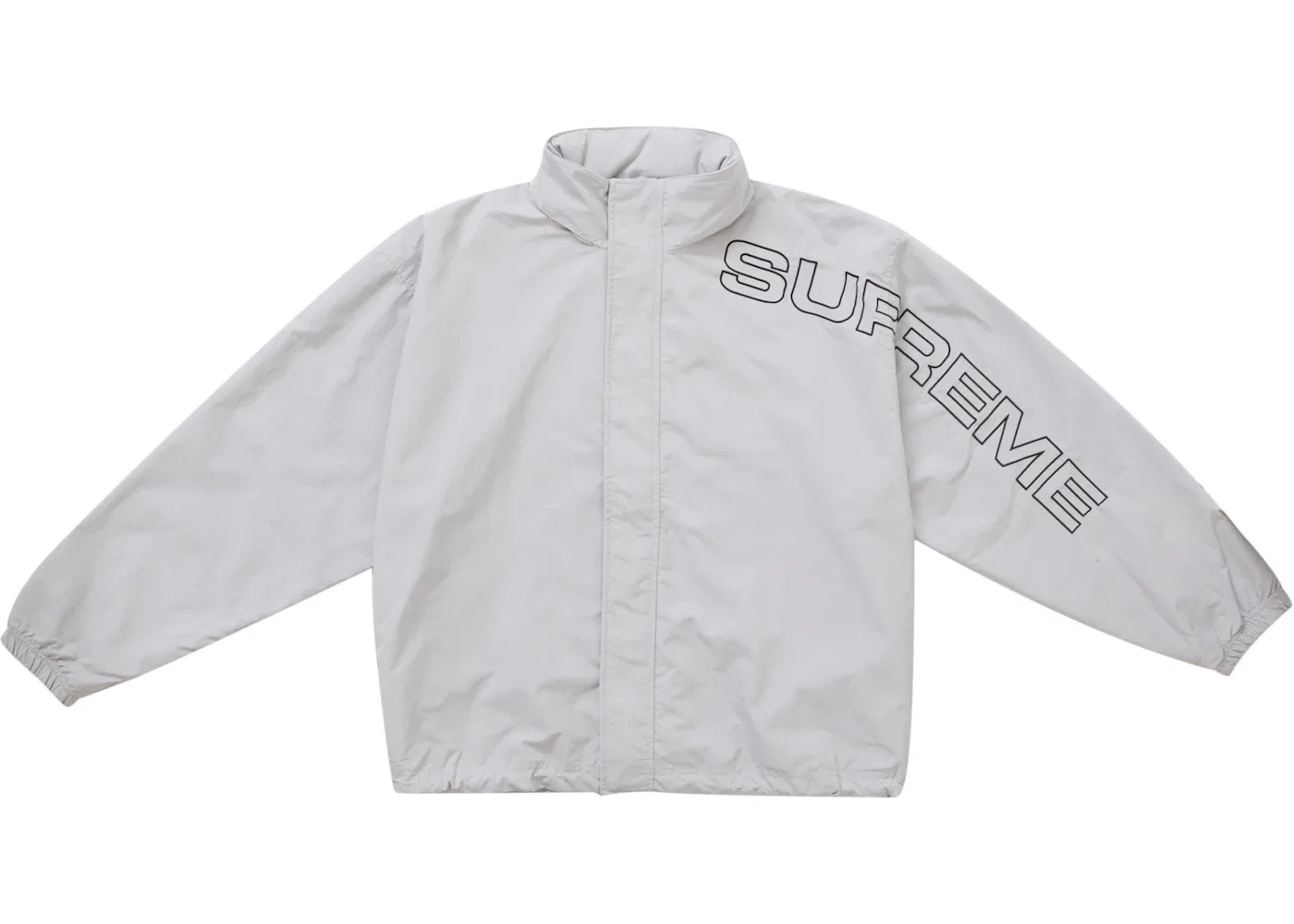 Мужская куртка с вышивкой Supreme Spellout Embroidered Track Jacket, Grey — фото 2