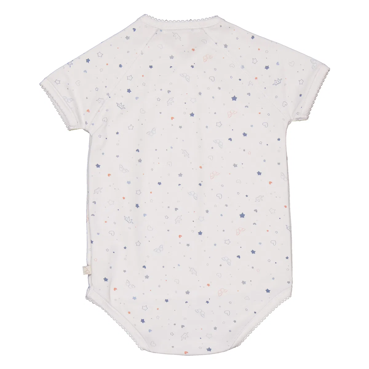 Комплект боди с принтом Infant Star Crown Print Wrap Bodysuit Marie Chantal, White/Blue — фото 4