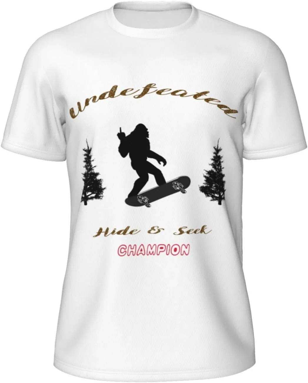 Мужская сетчатая футболка с быстросохнущей тканью Sasquatch Bigfoot Undefeated Hide and Seek2 — фото 2