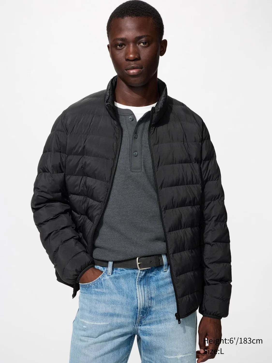 Куртка Pufftech Uniqlo, повседневная, черный