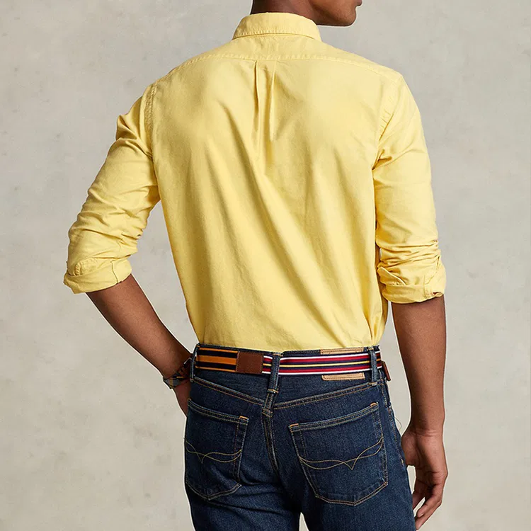 Мужская рубашка классическая с длинным рукавом Polo Ralph Lauren, Yellow — фото 3