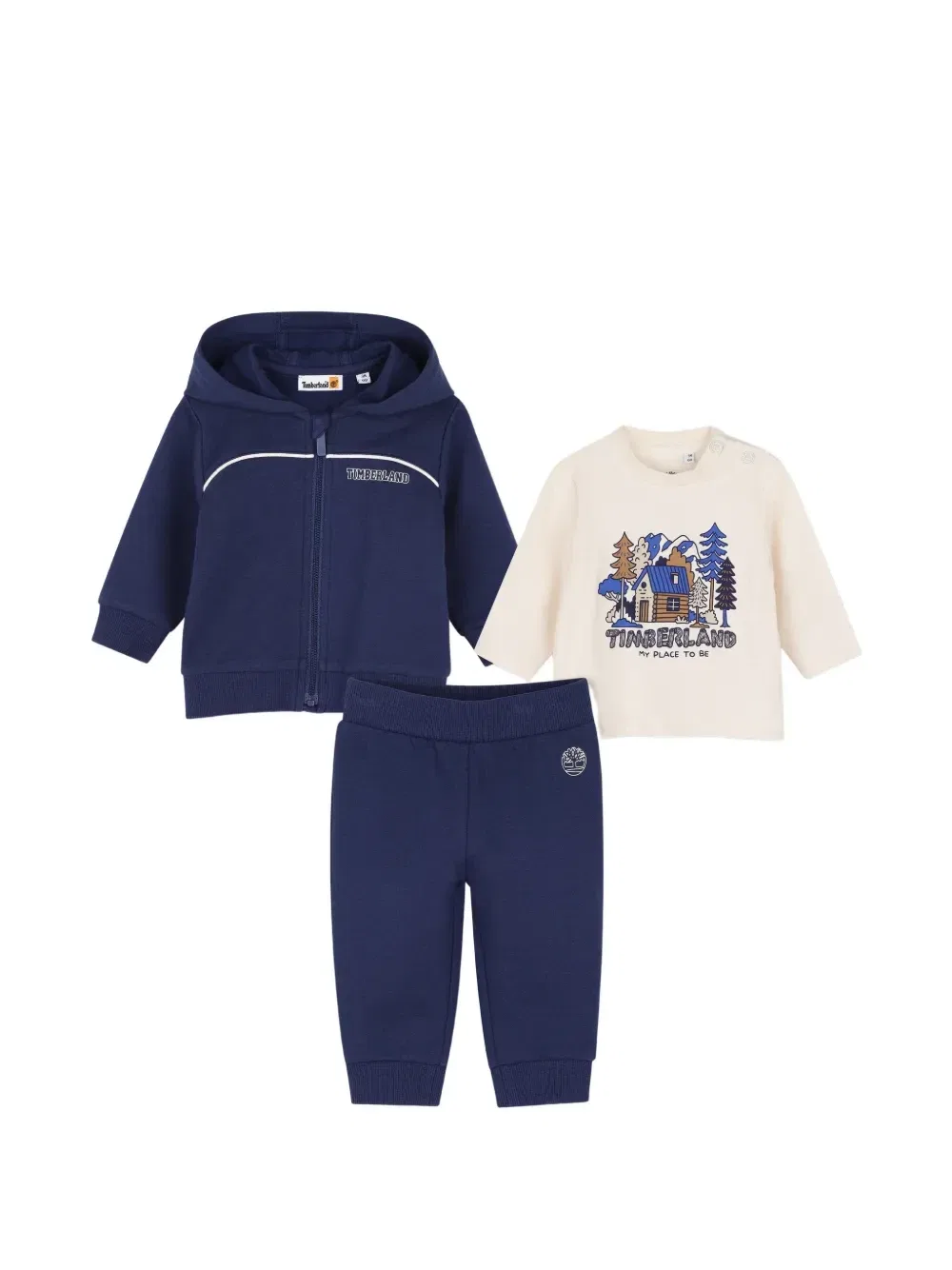 Спортивный костюм с футболкой и графичным принтом Timberland Kids, синий
