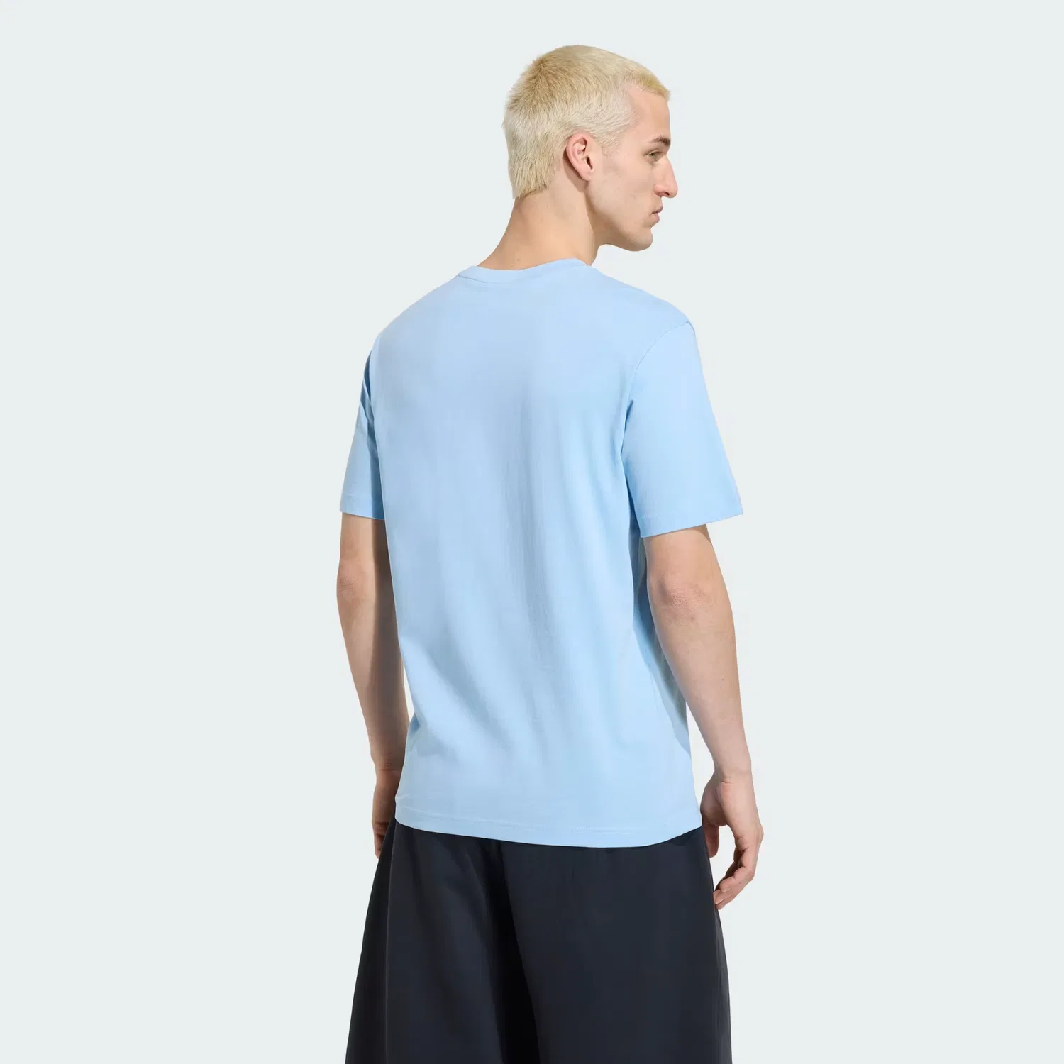 Мужская футболка с круглым вырезом Trefoil Essentials Adidas Originals, небесно-голубой — фото 3