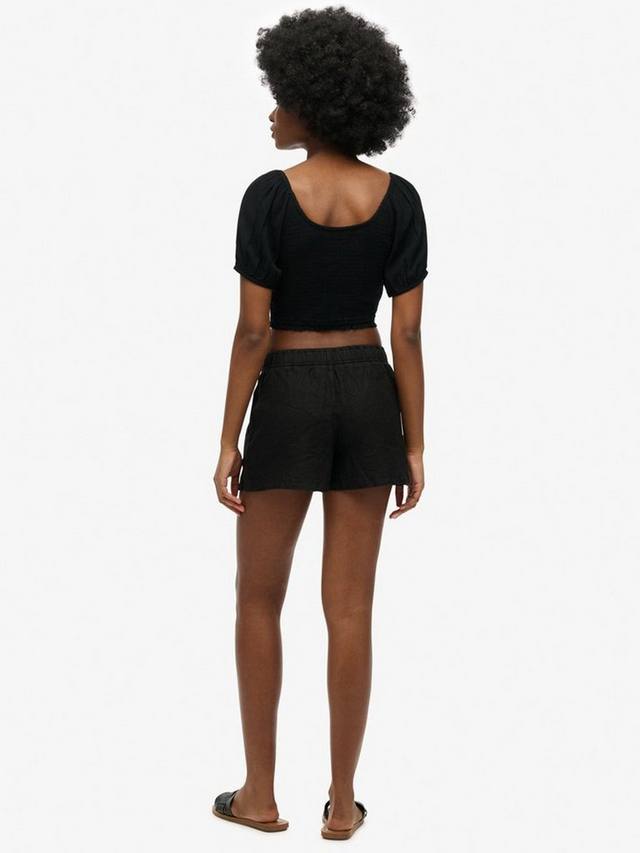 Шорты из чистого льна на резинке Superdry, Black — фото 2
