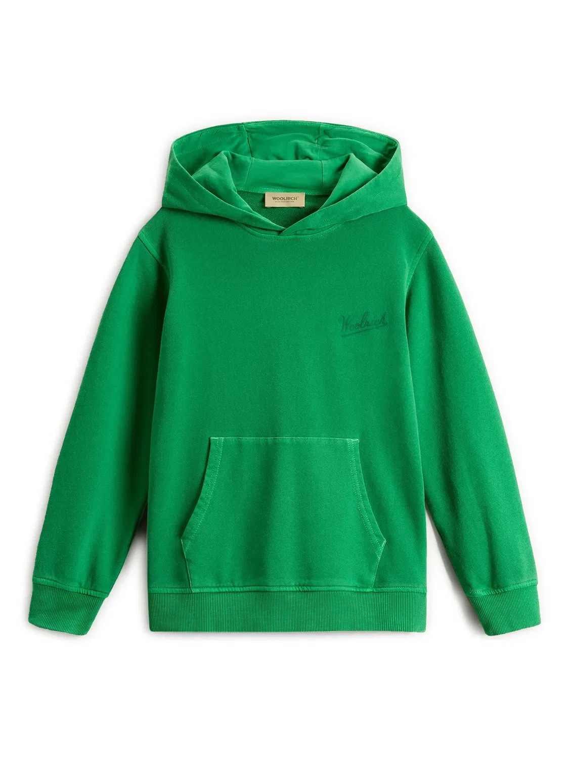Худи с флокированным логотипом Woolrich, зеленый