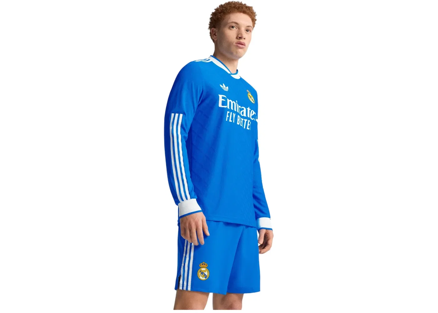 Мужская футболка с длинным рукавом Adidas Real Madrid 25/26 Long Sleeve Third Authentic Jersey, Blue Bird