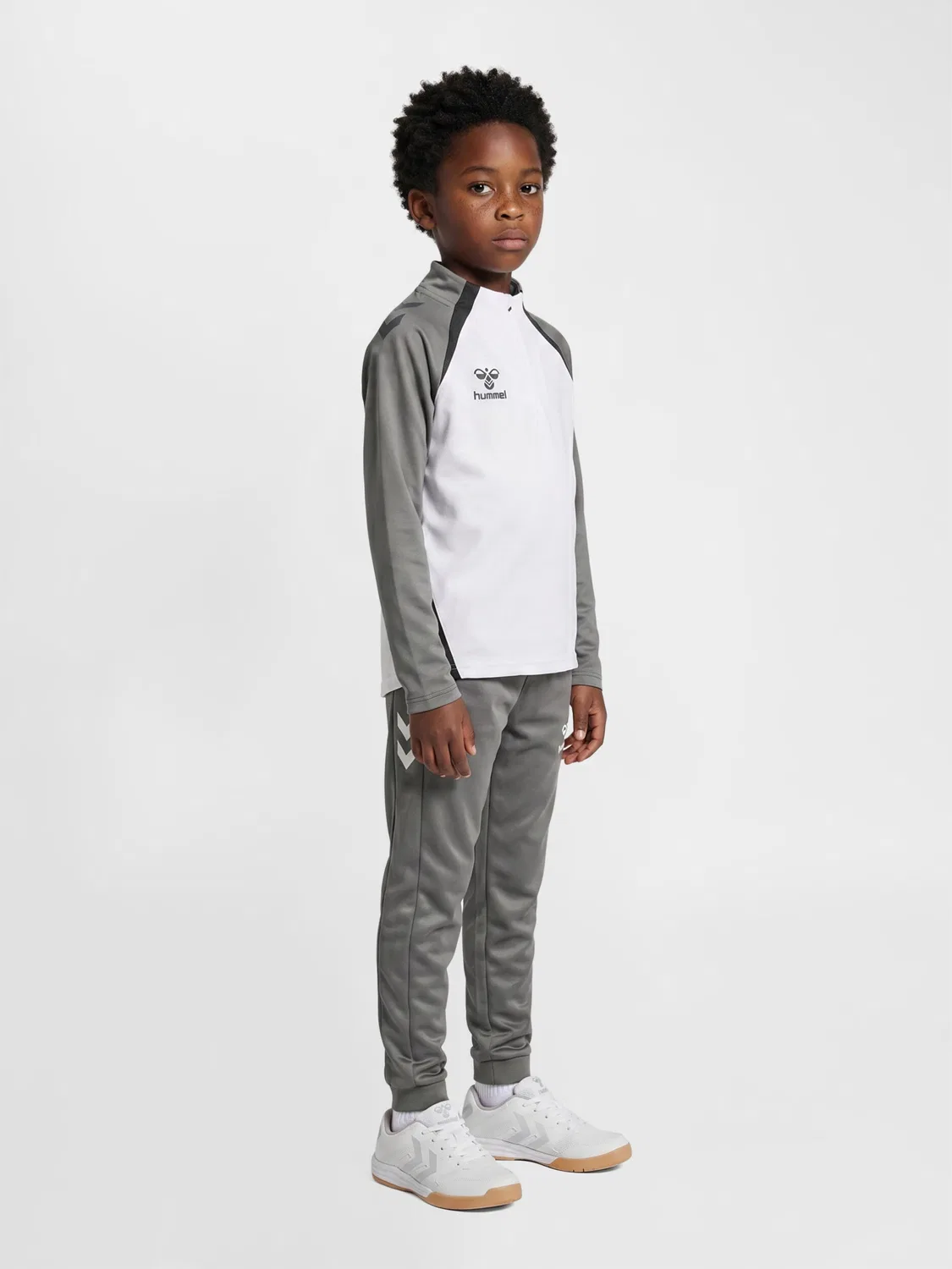 Детская куртка с полузастежкой Hummel Hmllead 2.0 Half Zip Kids, Цвет Weiss / Stahlgrau — фото 3