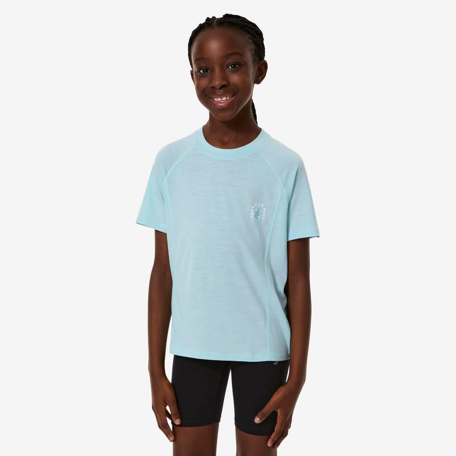 Детская футболка из мериносовой шерсти с коротким рукавом Merinoshirt Kinder Gr. 122-170 kurzarm - MH900 Quechua, Arktisches Blau