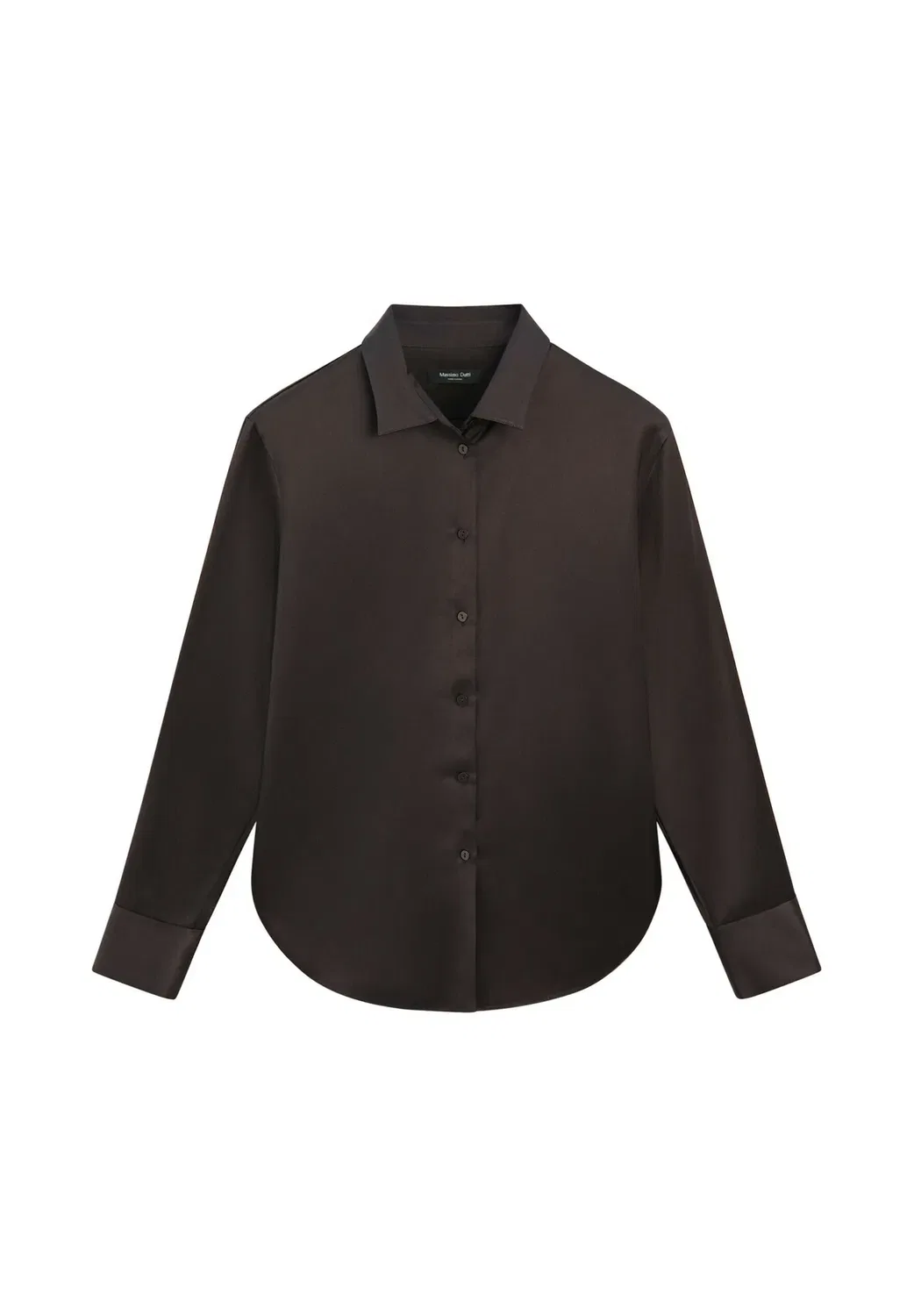 Блузка на пуговицах Massimo Dutti, Dark Brown — фото 4