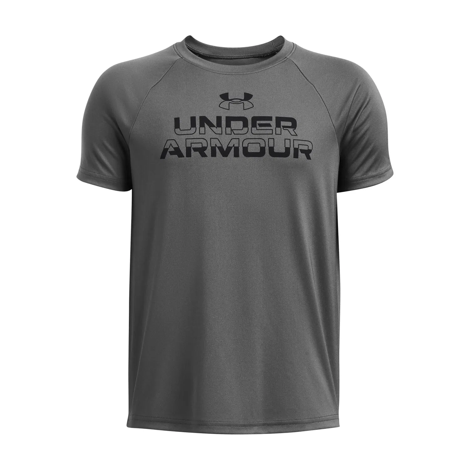 Детская футболка с длинным рукавом Under Armour Tech Split Wordmark, Цвет Grau Schwarz