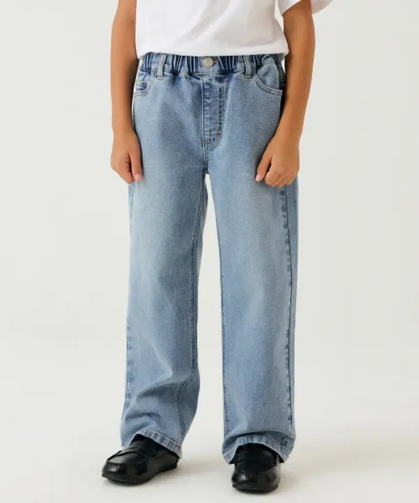 Джинсы прямые, с поясом, Musinsa Standard Kids, Light Indigo