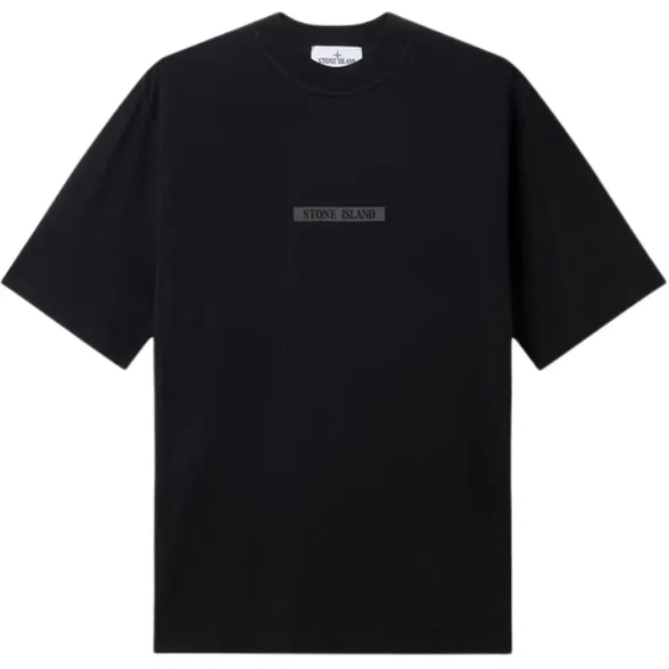 Мужская футболка с круглым вырезом, свободного кроя, Black, STONE ISLAND