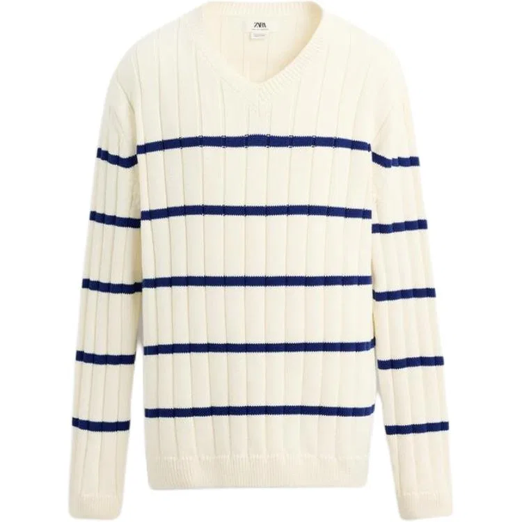 Мужской свитер с V-образным вырезом Other, ZARA, Raw White