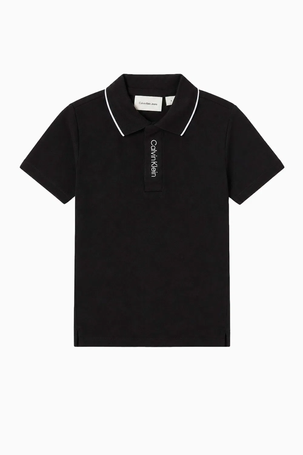 Поло хлопковое с логотипом Calvin Klein, черный