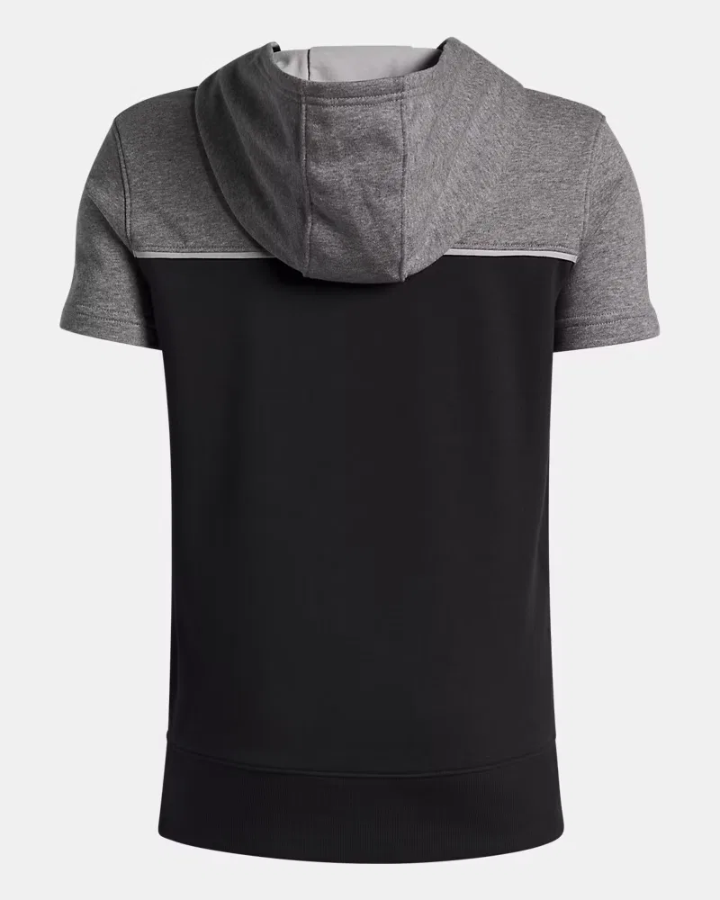 Детское худи с коротким рукавом без шнурка на капюшоне UA Utility UnderArmour, Black/Castlerock/Mod Gray — фото 2