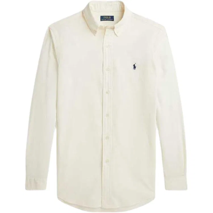 Мужская рубашка-поло с вышивкой Polo Pony Polo Ralph Lauren, Club Cream White