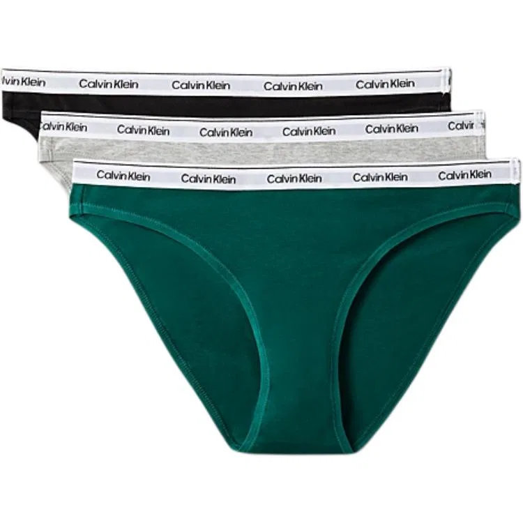 Женские трусы-слипы 3 шт Black+Gray+Green Calvin Klein