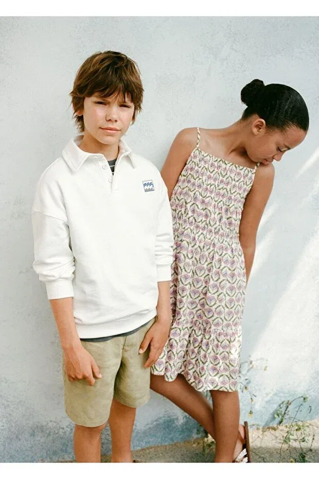 Детские шорты для мальчиков хлопковые Mango Kids, Khaki — фото 3