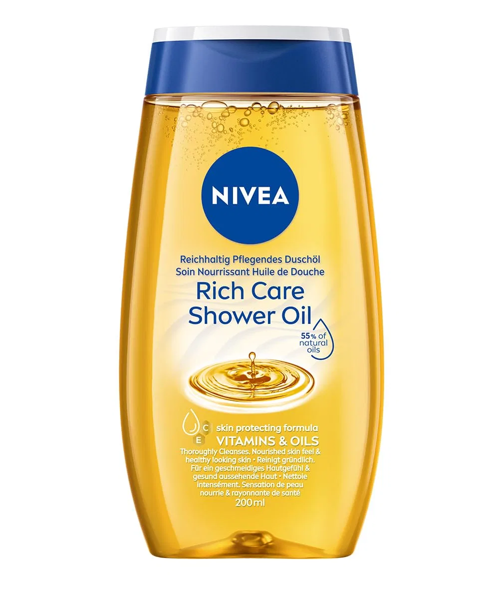 Масло для душа Nivea Natural Shower Oil, 200 мл, Orange