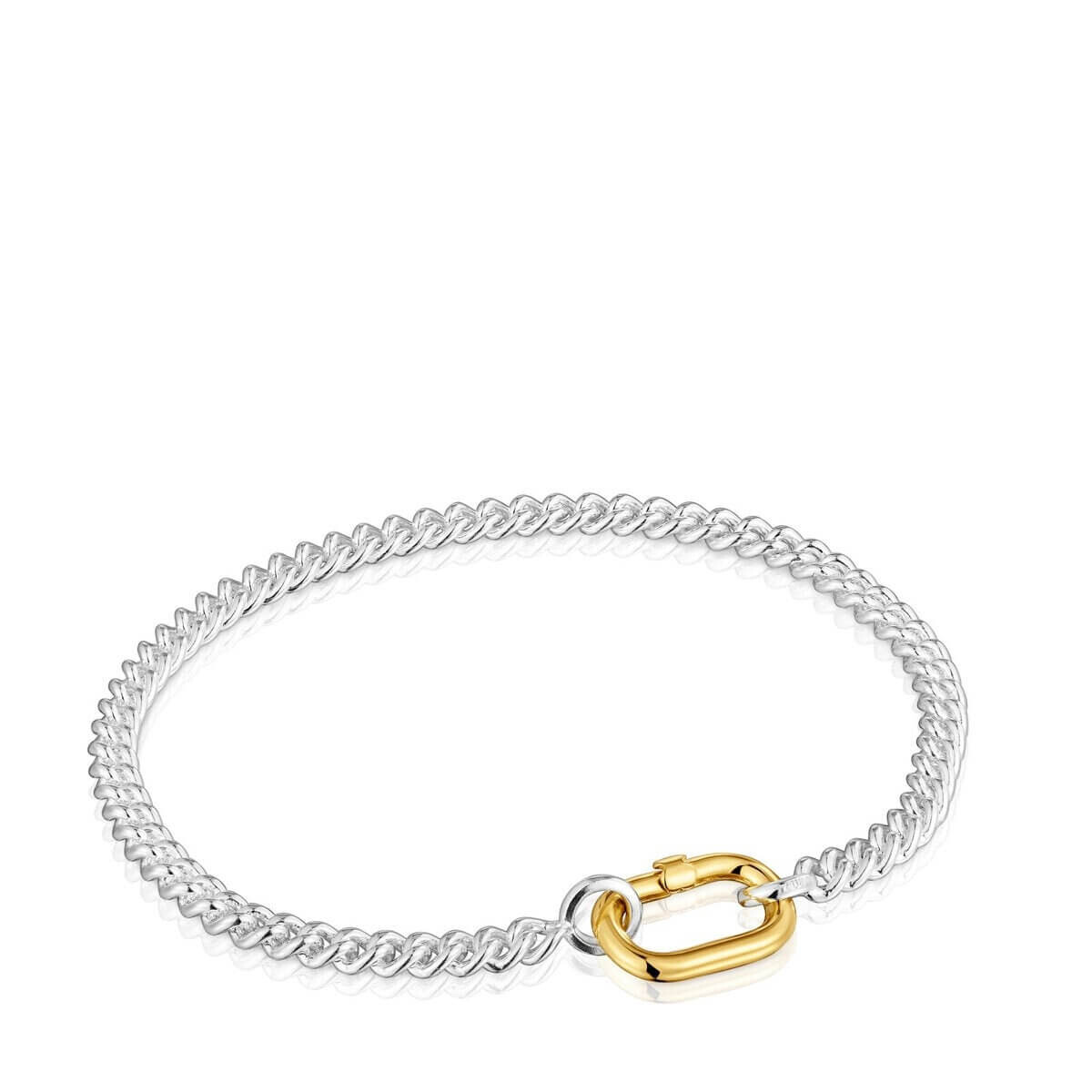 

Браслет Tous Hold With Two-Tone Ring Oval, позолоченное серебро/серебро