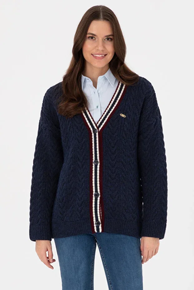 Женский кардиган с V-образным вырезом U.S. Polo Assn., Navy Blue