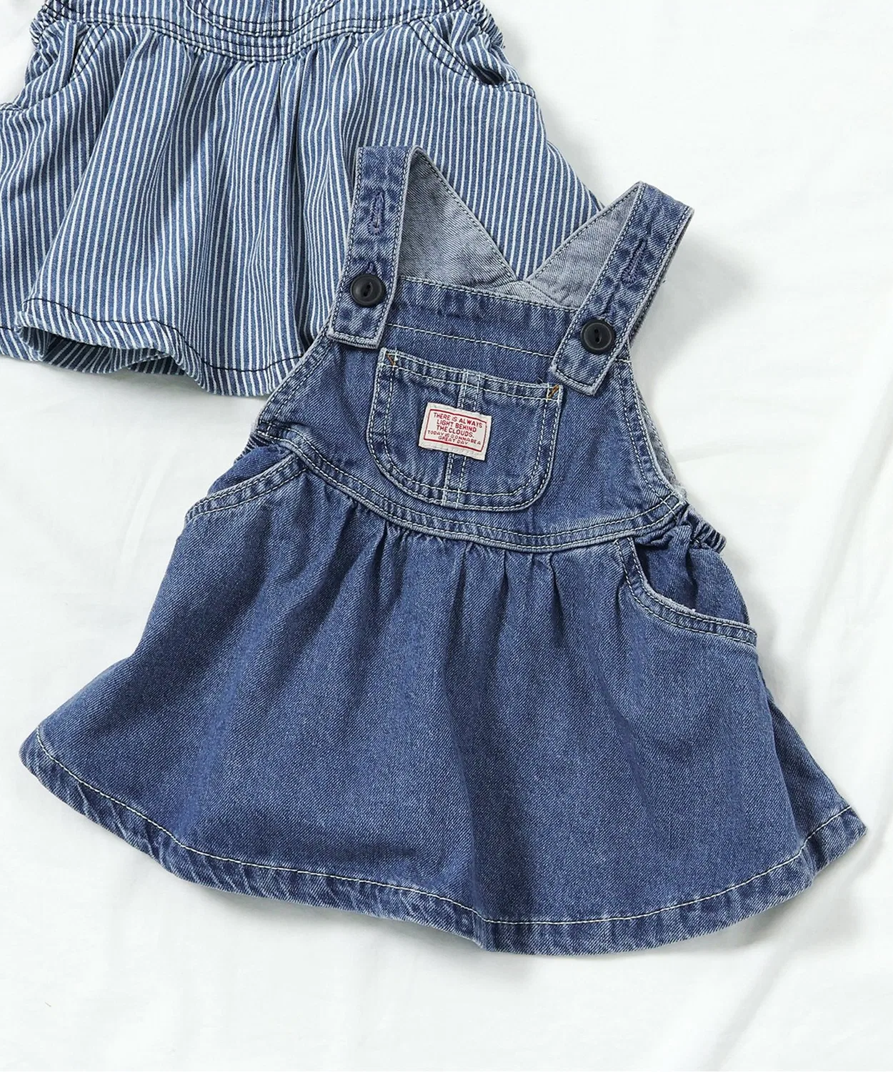 Детское платье-комбинезон из денима для девочек, без рукавов, миди BREEZE, Blue