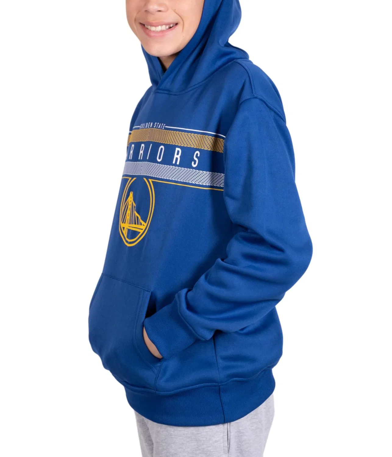 Официальная супермягкая толстовка NBA Midtown Hoodie (для детей постарше) Ultra Game, Golden State Warriors/Royal Blue