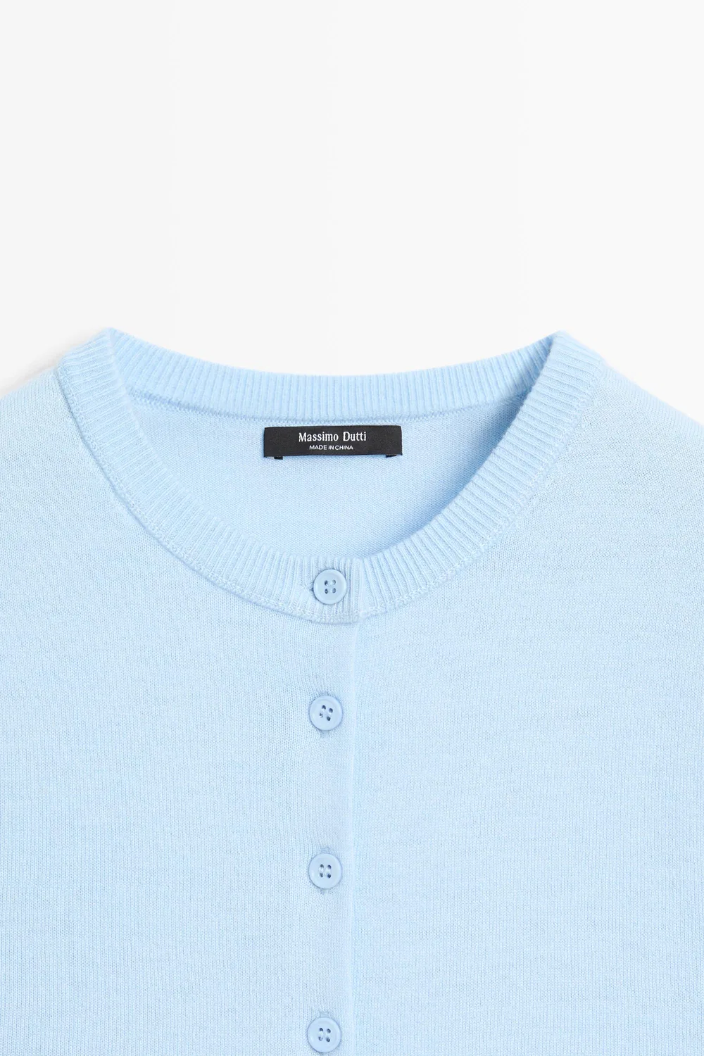 Кардиган Massimo Dutti Short Sleeve, небесно-голубой — фото 4
