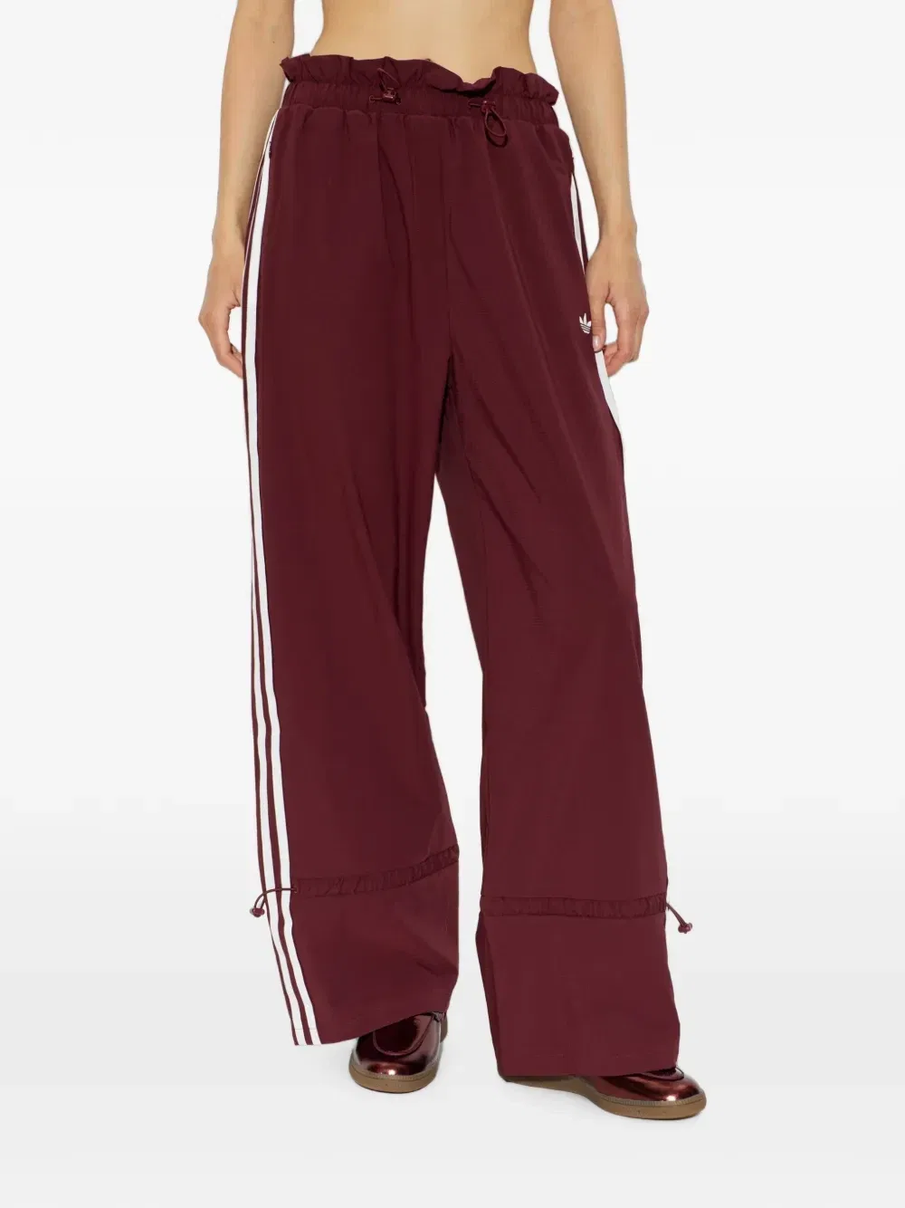 Брюки-треники с широкими штанинами Adidas, красный — фото 3