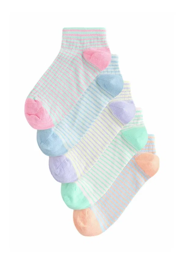 Носки 5 пар, полосатые, Stripe trainer socks 5 pack, Next, Pastel