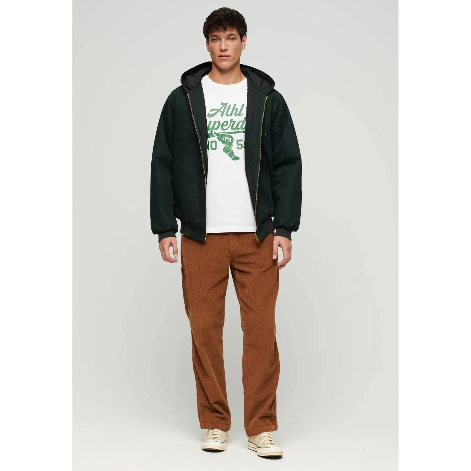 Мужская стеганая куртка-бомбер с капюшоном Surplus Superdry, Зеленый — фото 3