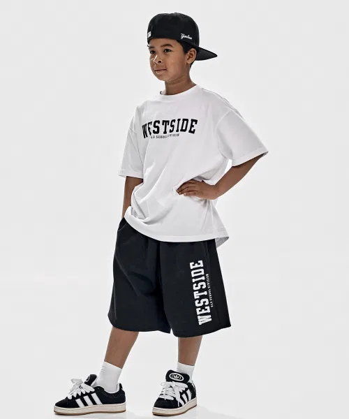 Детский комплект из куртки и футболки с логотипом, свободного кроя TAKEASY KIDS, White/Black