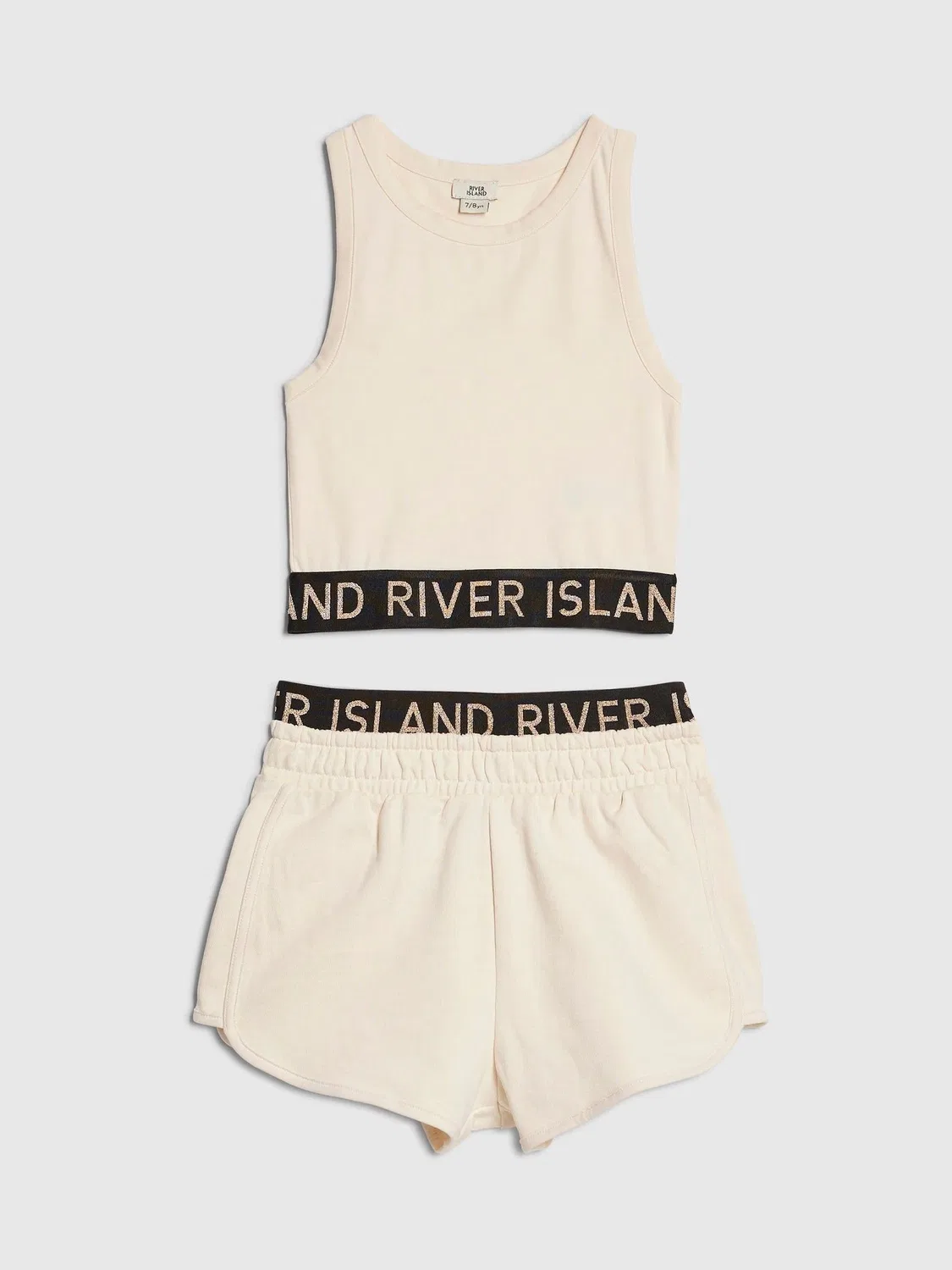 Комплект из топа и шорт River Island Cream