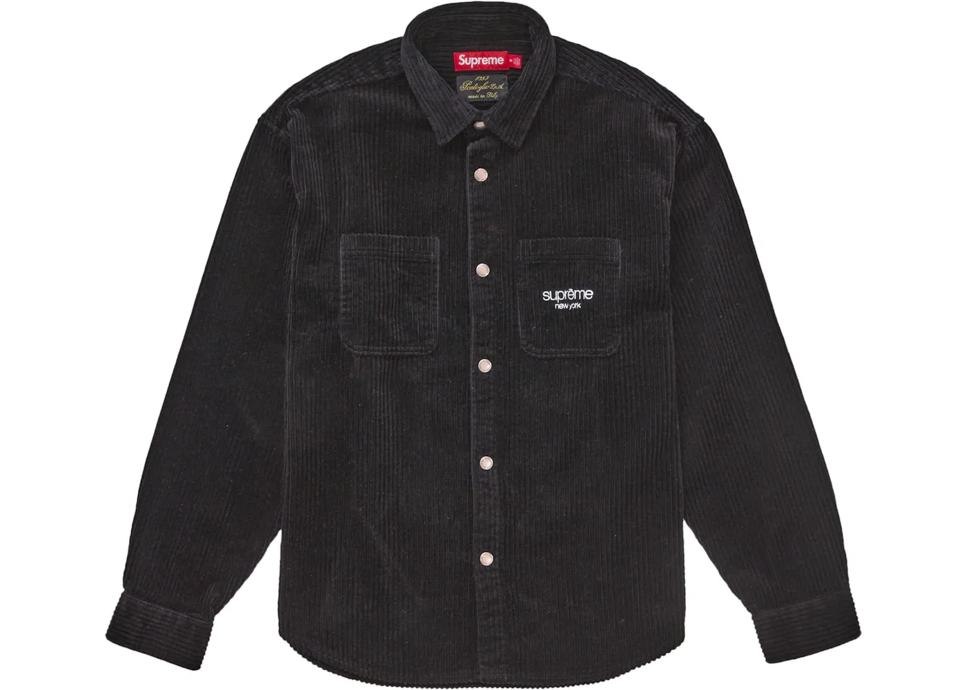 Мужская рубашка из вельвета с широким рубчиком Supreme Shirt, Black