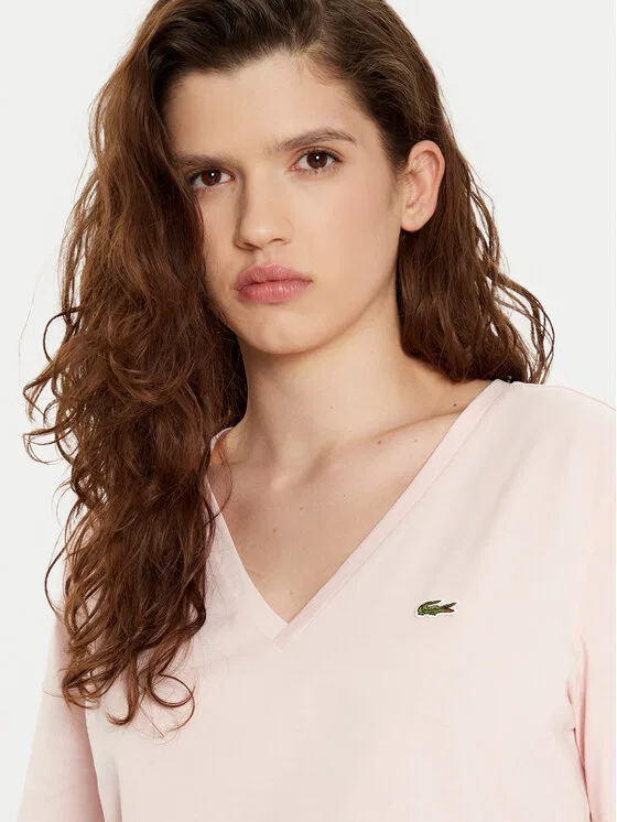 Футболка Lacoste Regular Fit, розовая — фото 4