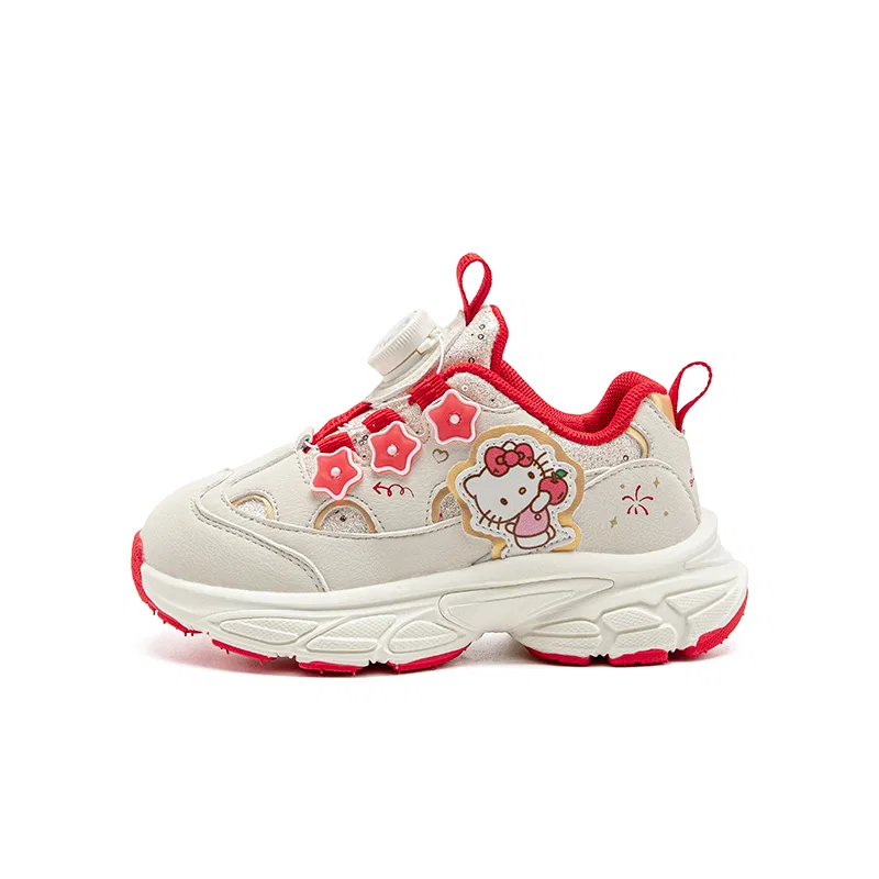 Детские кроссовки из экокожи Pink Beige Button Style Sanrio — фото 3