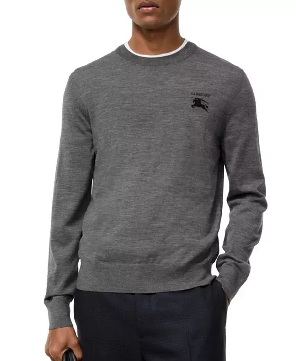 Мужской свитер из шерсти Equestrian Knight Design Burberry, серый