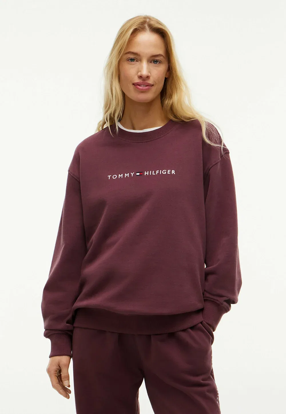 Незаменимая махровая толстовка для отдыха в стиле пижамы Tommy Hilfiger, Chocolate Clove