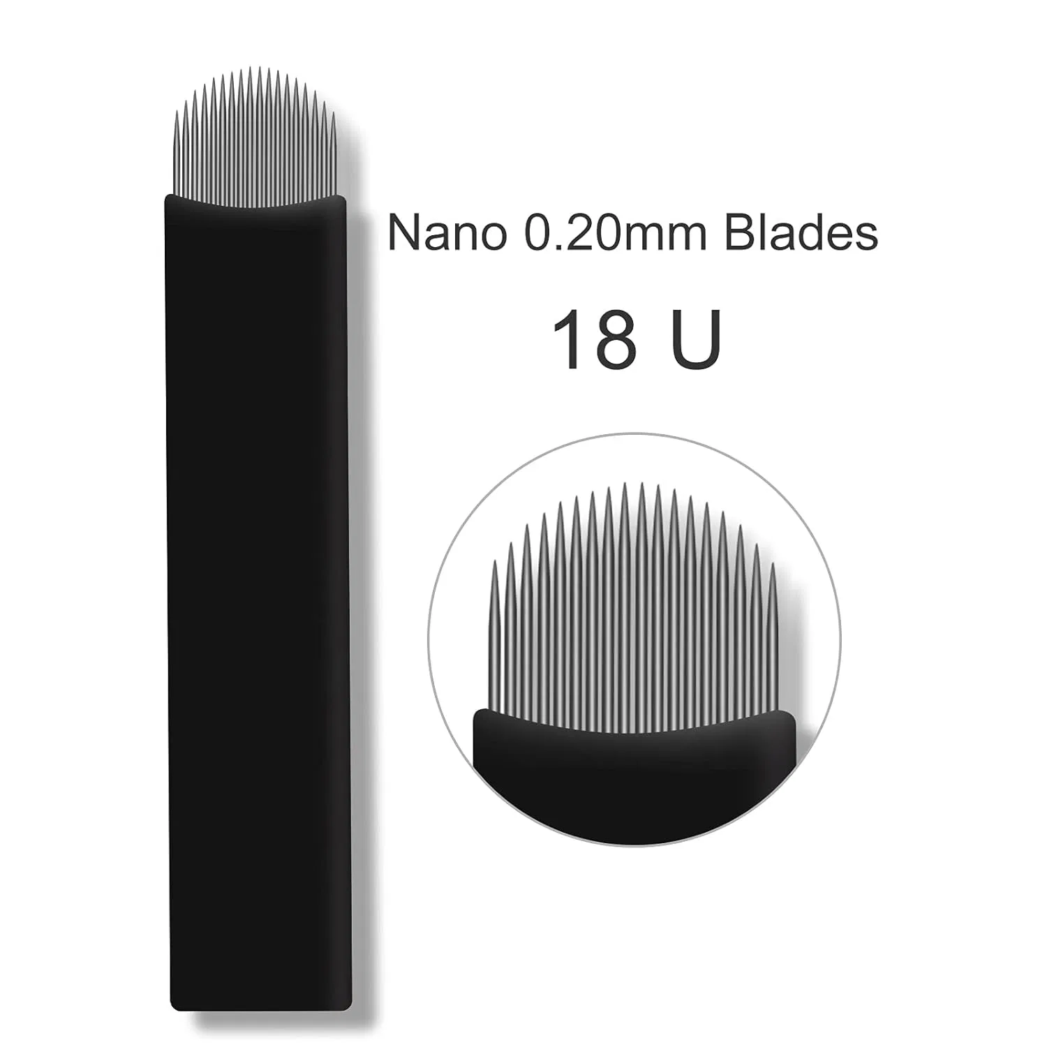 Микроблейдинг-лезвия U-Sharp, Rasmet, 100 шт, U18, черный — фото 2