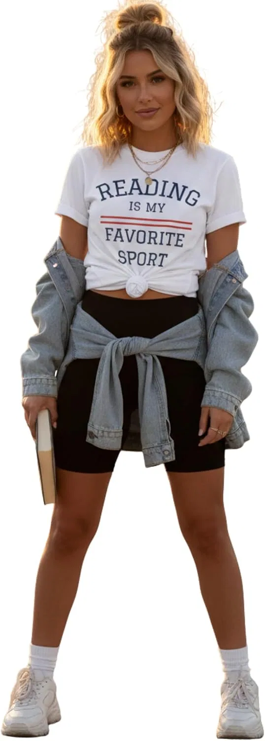 Футболка с принтом Reading is My Favorite Sport Gildan 64000, White