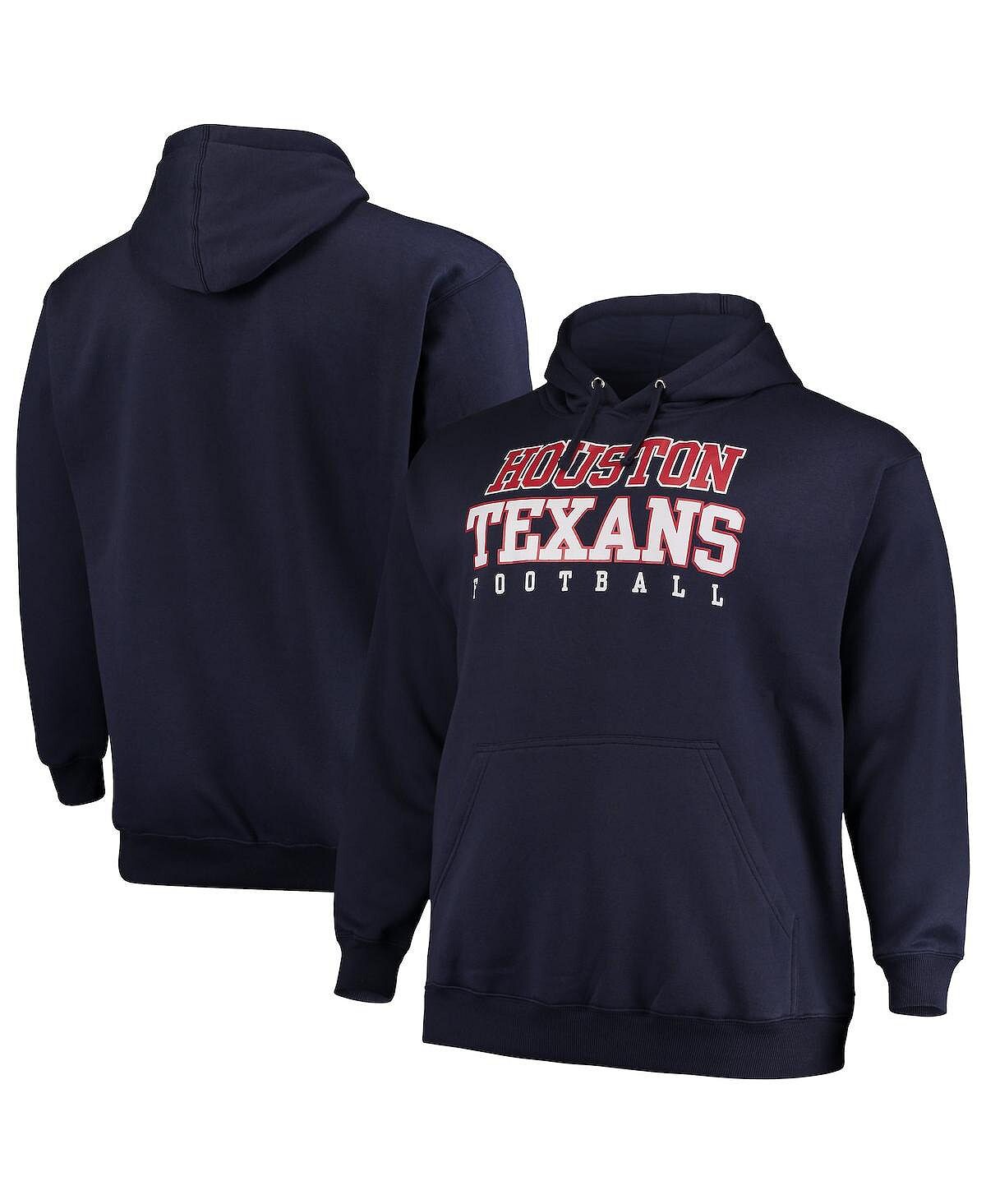 

Мужская брендовая темно-синяя толстовка houston texans с капюшоном большого размера с набором Fanatics, синий