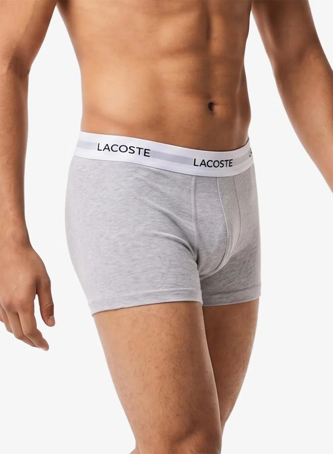 Трусы-боксеры хлопковые комплект из 3 штук Lacoste, черный/белый — фото 3