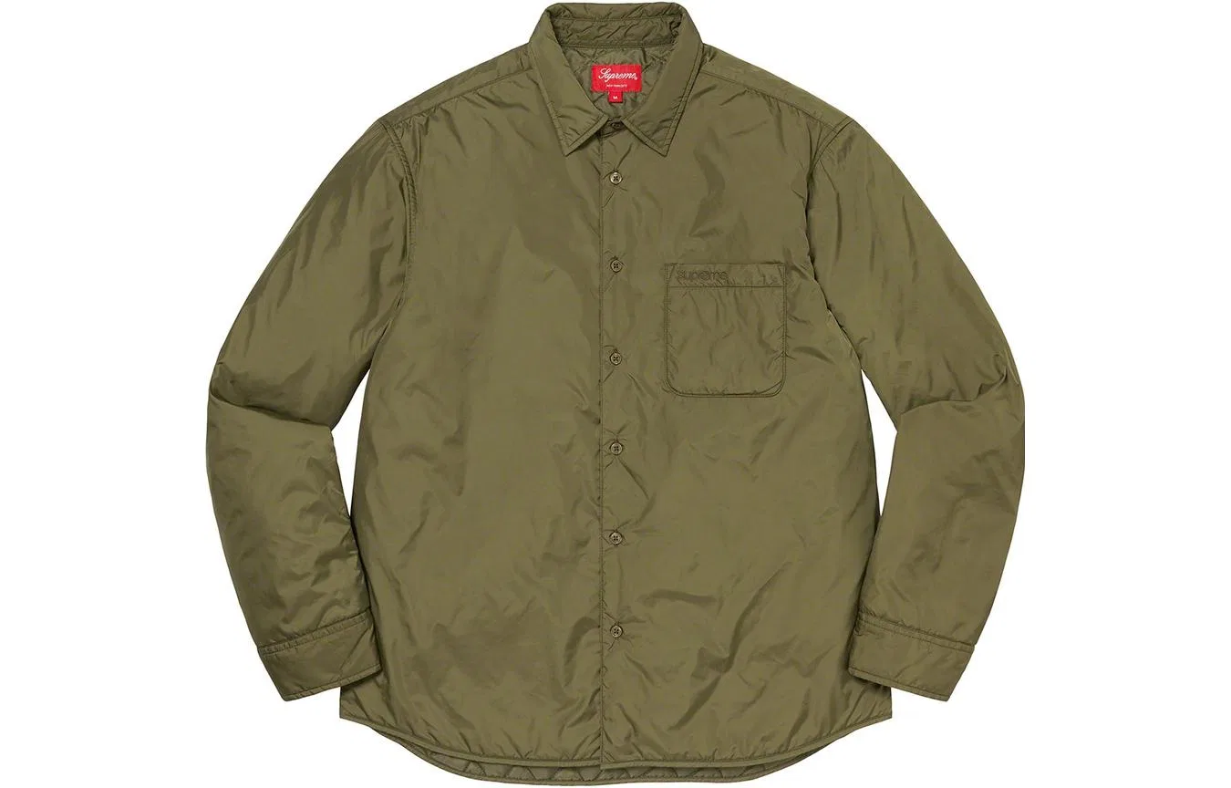 Женское пальто из нейлона Supreme, Оливковый