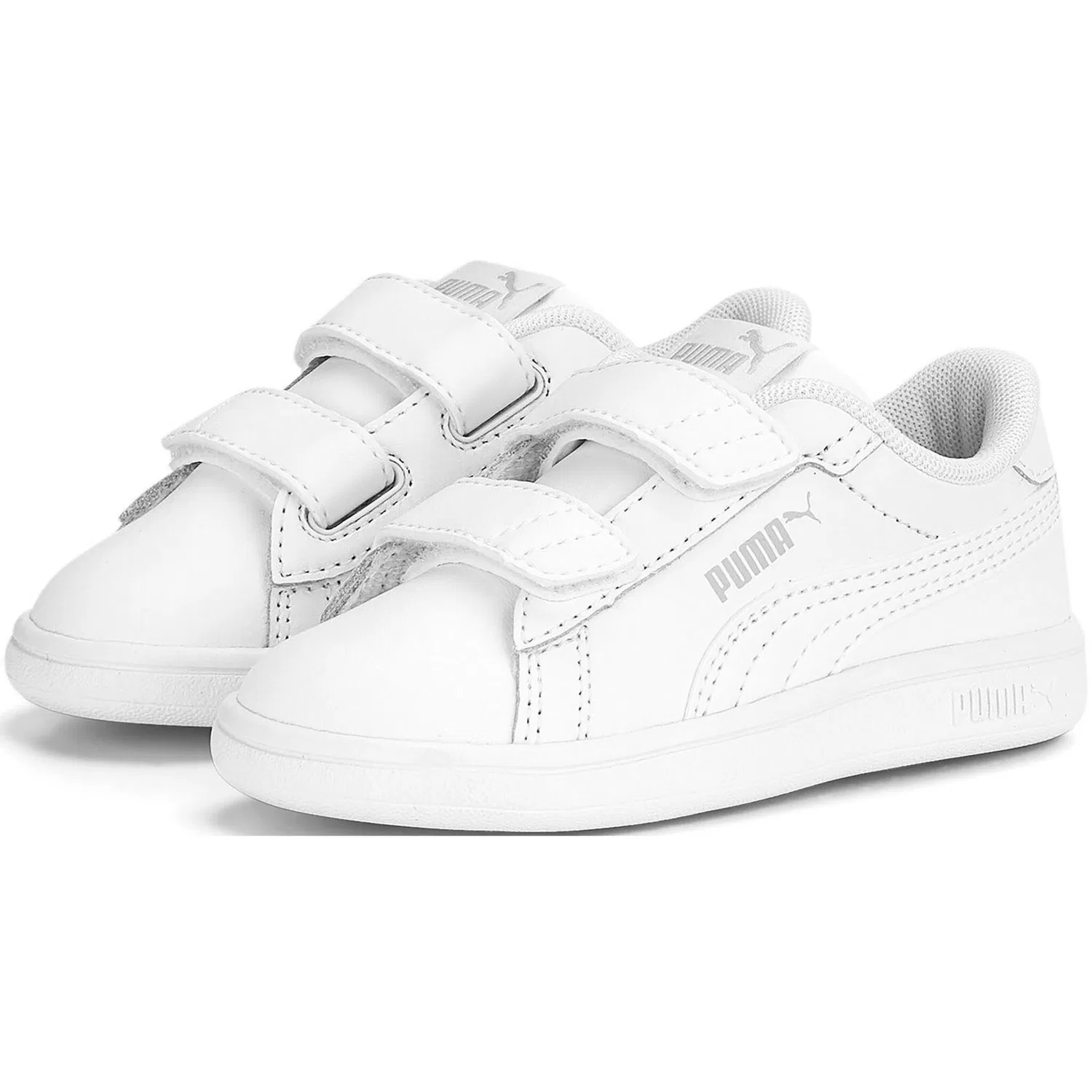 Детские кроссовки с липучками PUMA Smash 3.0 L V INF, White/Cool Light Gray