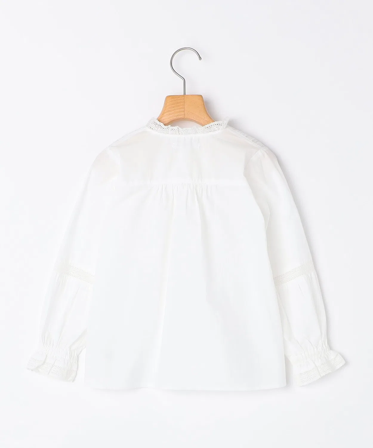Детская блузка с длинным рукавом с пинтаками и кружевом SHIPS, Off White — фото 2